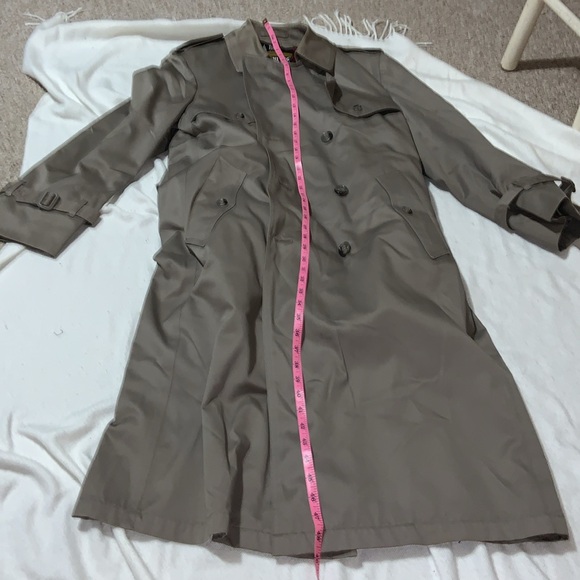 London Fog Towne trench coat 38 short with belt and fleece liner taupe excellent - Picture 14 of 15